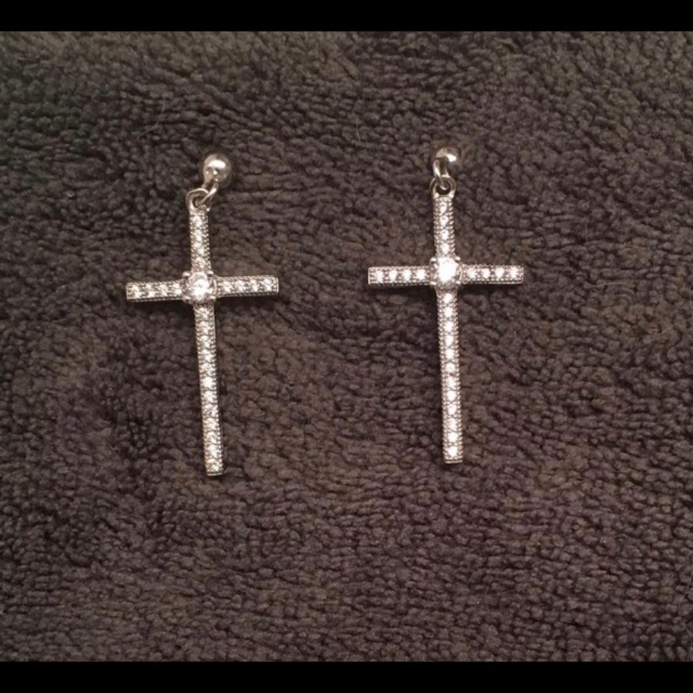 Sterling Silver Cross Earrings in beautiful box